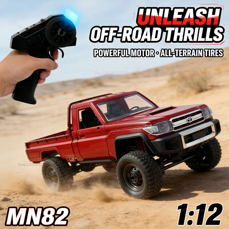 

Улучшенная радиоуправляемая модель пикапа MN82 4WD в масштабе 1:12 с фарами, 2.4G пульт дистанционного управления, игрушка для детей, для внедорожных приключений на открытом воздухе