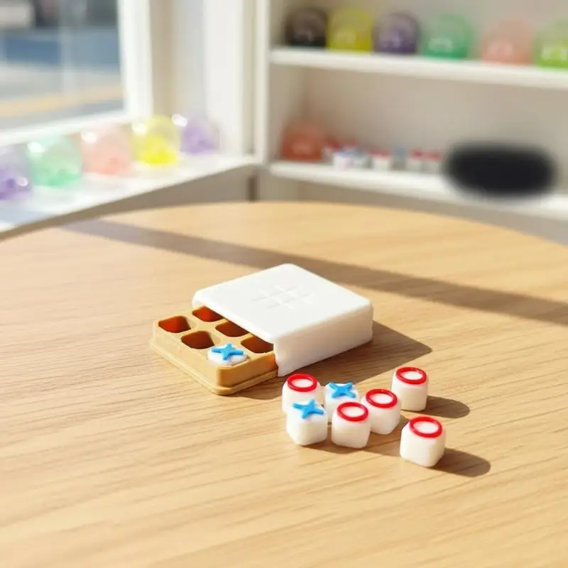 Mini Tic Tac Toe Game Dollhouse Accessories 1:12 Scale Miniature Board Game Set For Doll House Living Room Decor Kids Gift