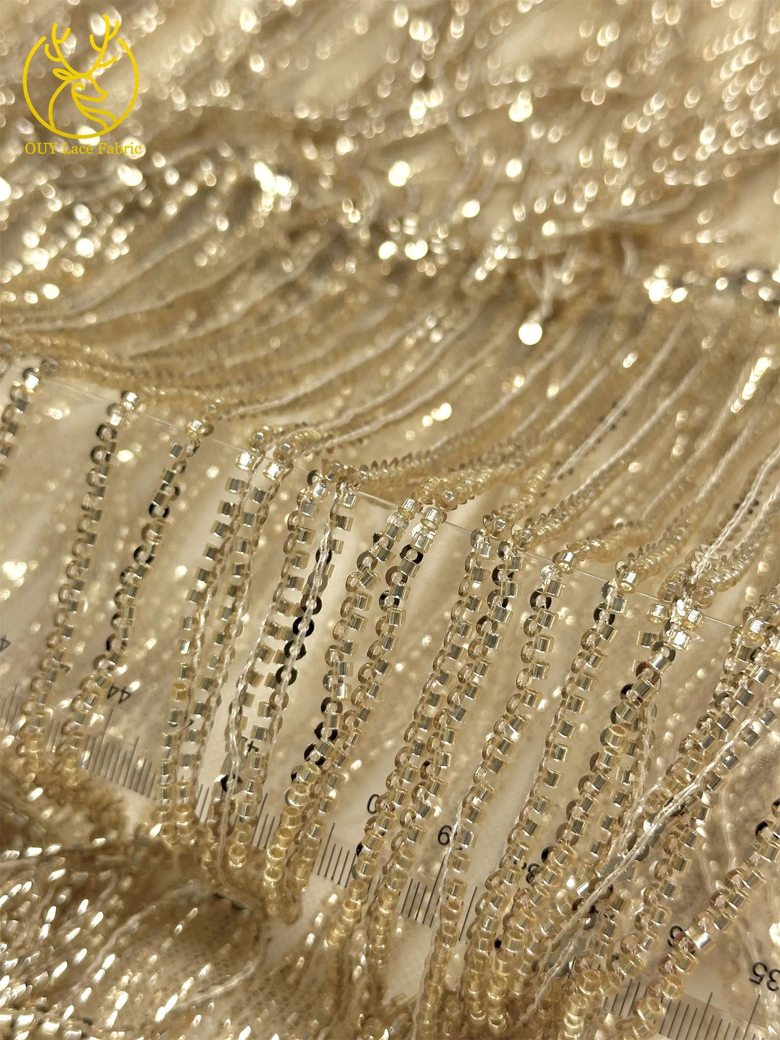 Weinroter nigerianischer 3D-Quasten-Perlen-Spitzenstoff, französischer Pailletten-Tüll-Spitzenstoff, afrikanischer Spitzenstoff für Damen, Hochzeitskleid, Nähen – Detail 23
