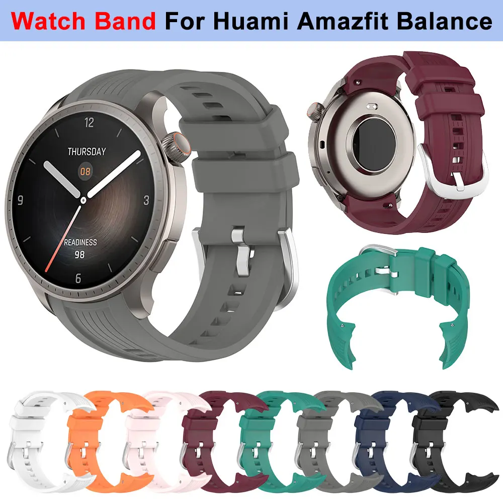 Pulseira de Silicone Oficial Huami Amazfit Balance para Relógio Inteligente Amazfit Balance A2286 - Acessório Essencial