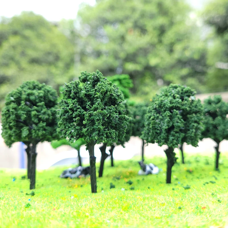 10pcs Model Tree Broadleaf mulberry tree model military sand table material train/railway layout