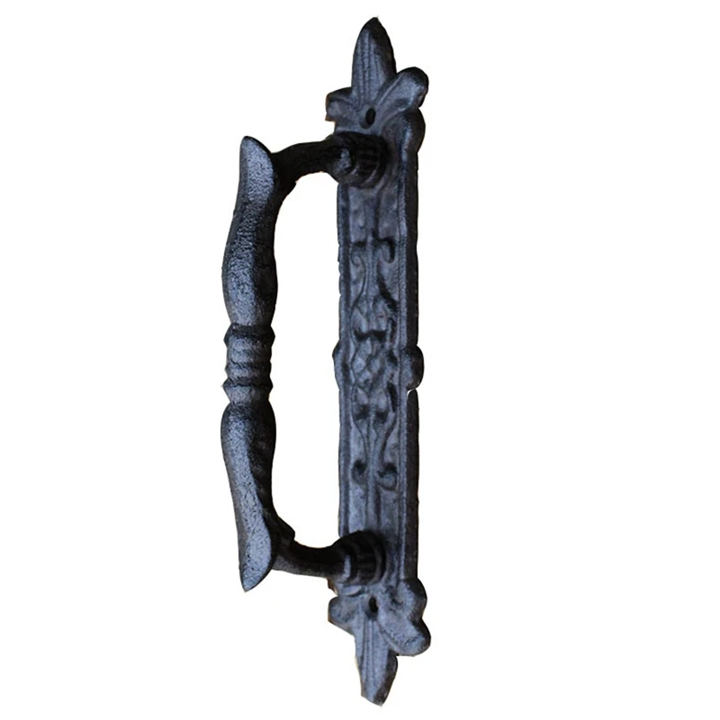 

2X European Retro Cast Iron Craft Door Handles For Garden/Courtyard Door Handle Decoration For Home Door