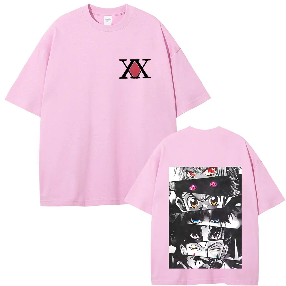 Anime Hunter X Hunter Eyes Graphic T-shirt Men Women High Quality Soft Cotton T Shirts Male Fashion Manga Oversized Streetwear