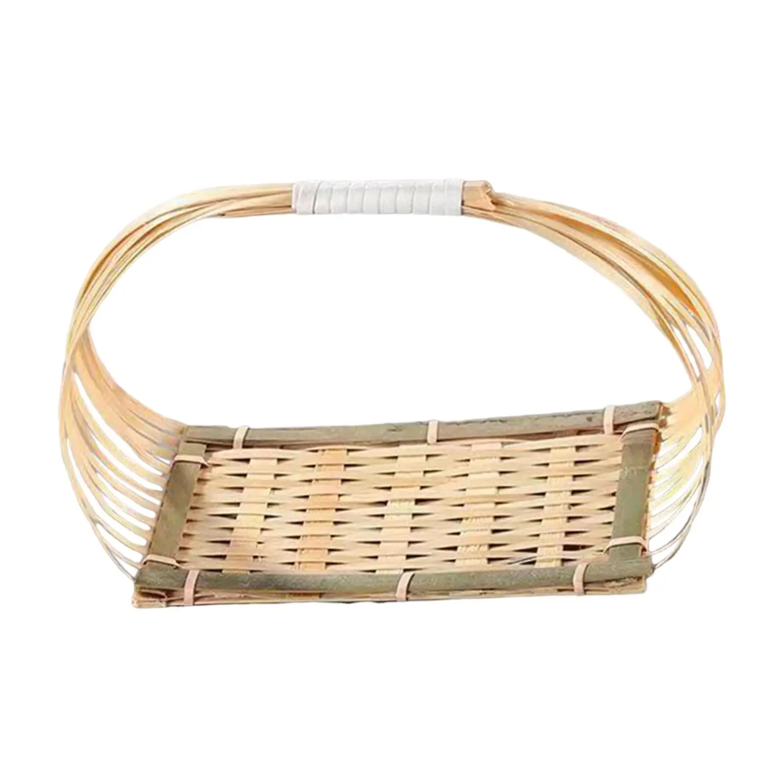 Handwoven Fruit Basket Serving Tray Multiuse Storage Stand Bamboo Fruit Basket for Tools Store Celebration Countertop Kitchen
