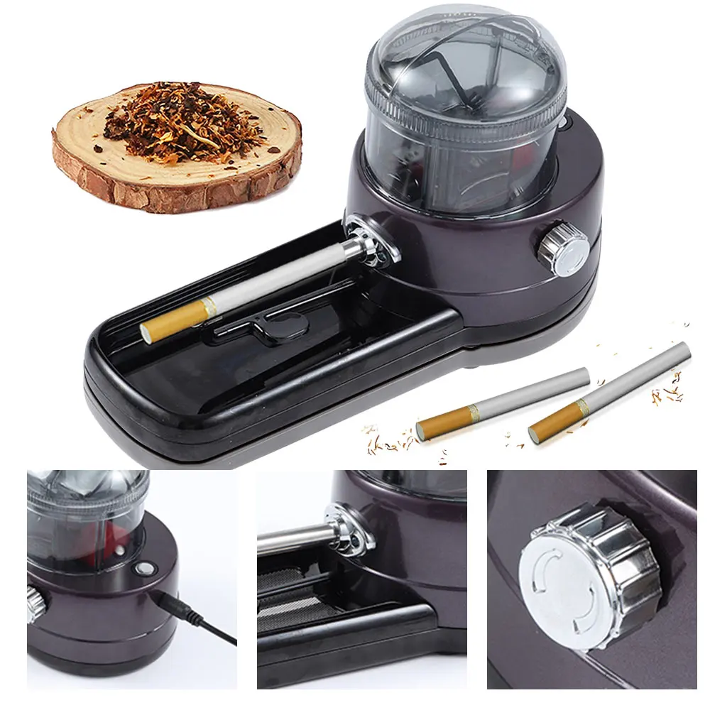 6.5/8mm Automatic Cigarette Rolling Machine Portable Tobacco Injector Machine Cigarette Filling Maker Device DIY Smoking Gadgets