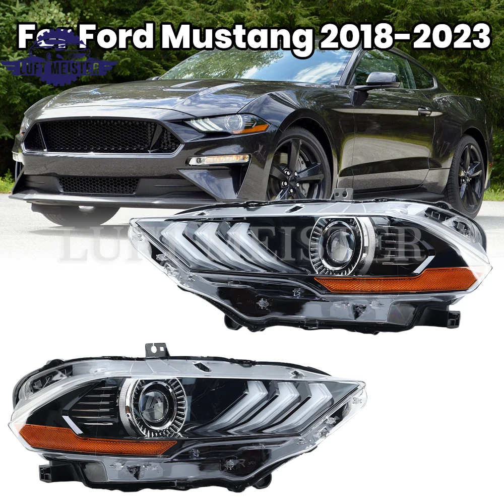 

USA Version 2pcs DRL Full LED Headlight for Ford Mustang 2018-2023 Headlamp