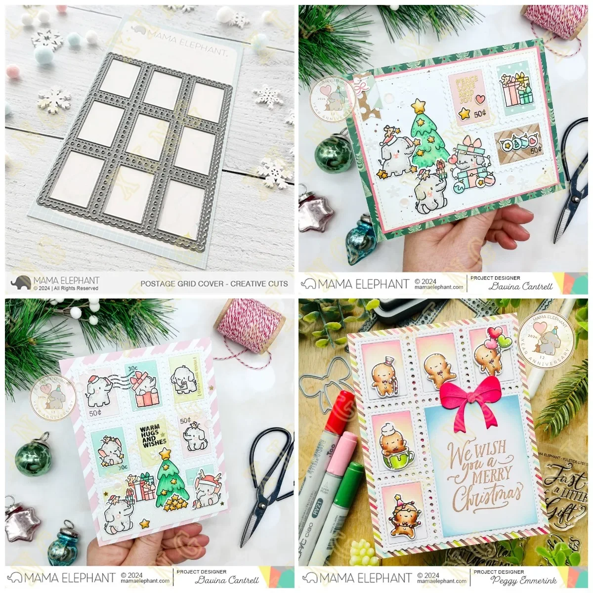 New Scrapbooking 2024 Postage Grid Cover Metal Cutting Die Scrapbook Embossed Paper Card Album Craft Template Cut Die Stencils