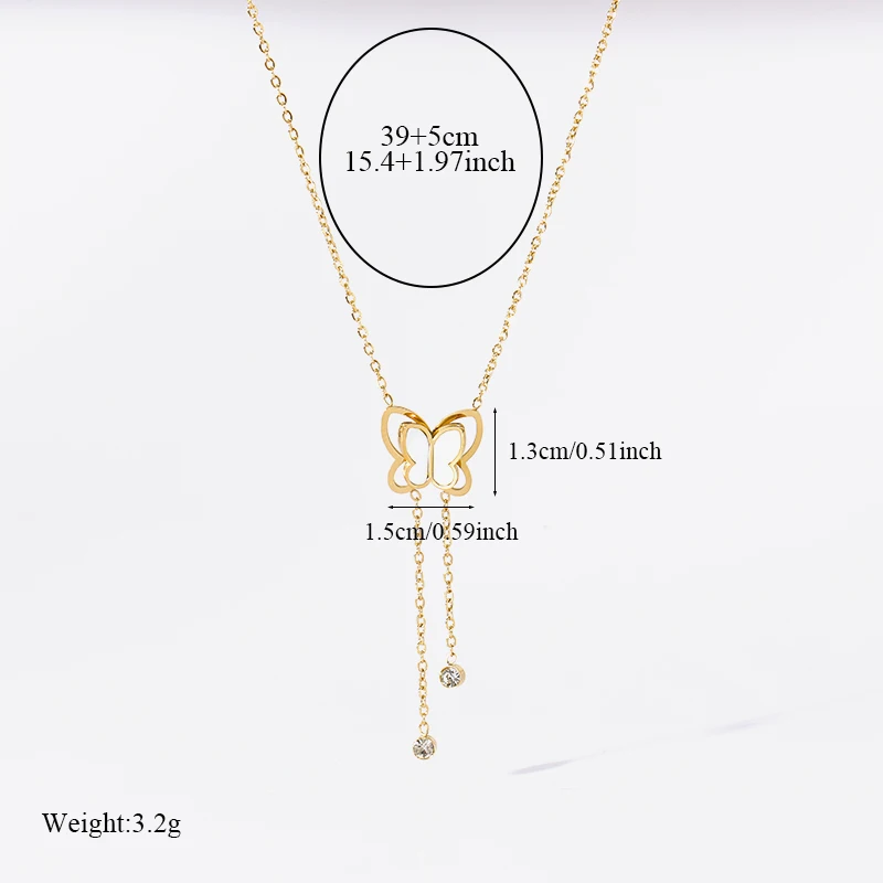 EILIECK 316L Edelstahl Schmetterling Blumen Perlen Anhänger Halskette für Damen Neue Mode Halskette Schmuck Geburtstagsgeschenk – Detail 11