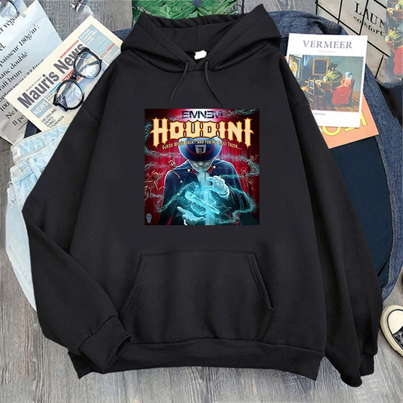 Eminem New Song Houdini Hoodies Men/Women Hooded Sweatshirts Casual Long Sleeve Harajuku Graphic Pullovers with Hooded Male Tops