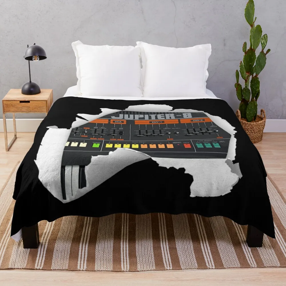 Jupiter 8 - 80s Synth - Polyphonic Synthesizer - Synthwave Retrowave シンセサイザー Throw Blanket halloween Thin Blankets