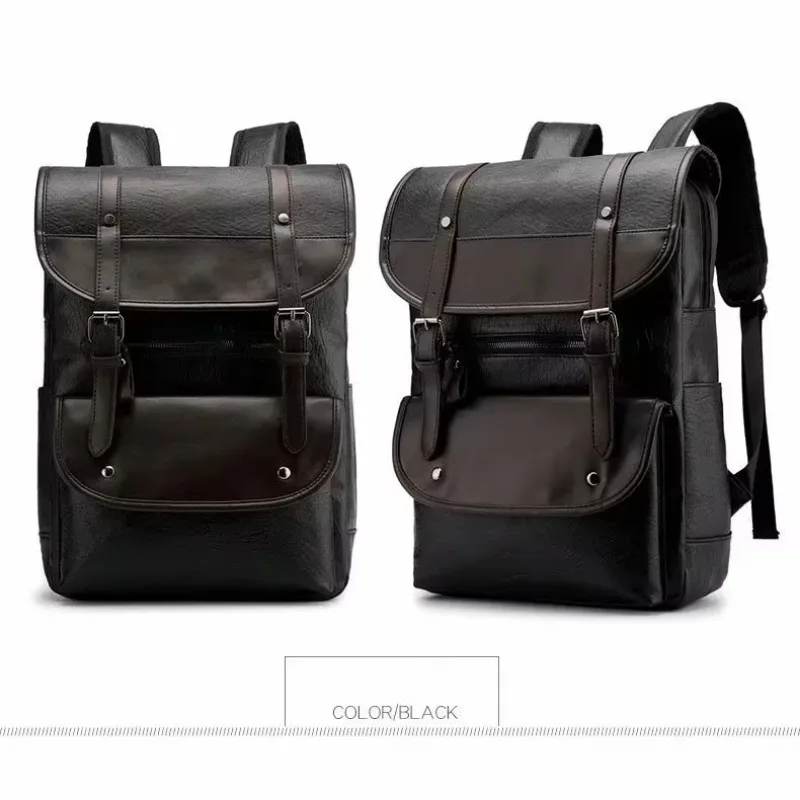 UltraKey New Fashion men's PU leather travel large capacity shoulder bag  backpack