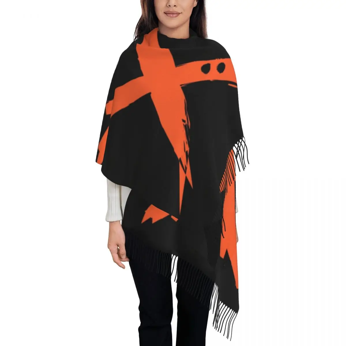 

Аниме Bakugou Katsuki Logo X Шарф-накидка для женщин Длинные зимне-осенние теплые шаль с кисточками унисекс Boku No My Hero Academia Шарфы