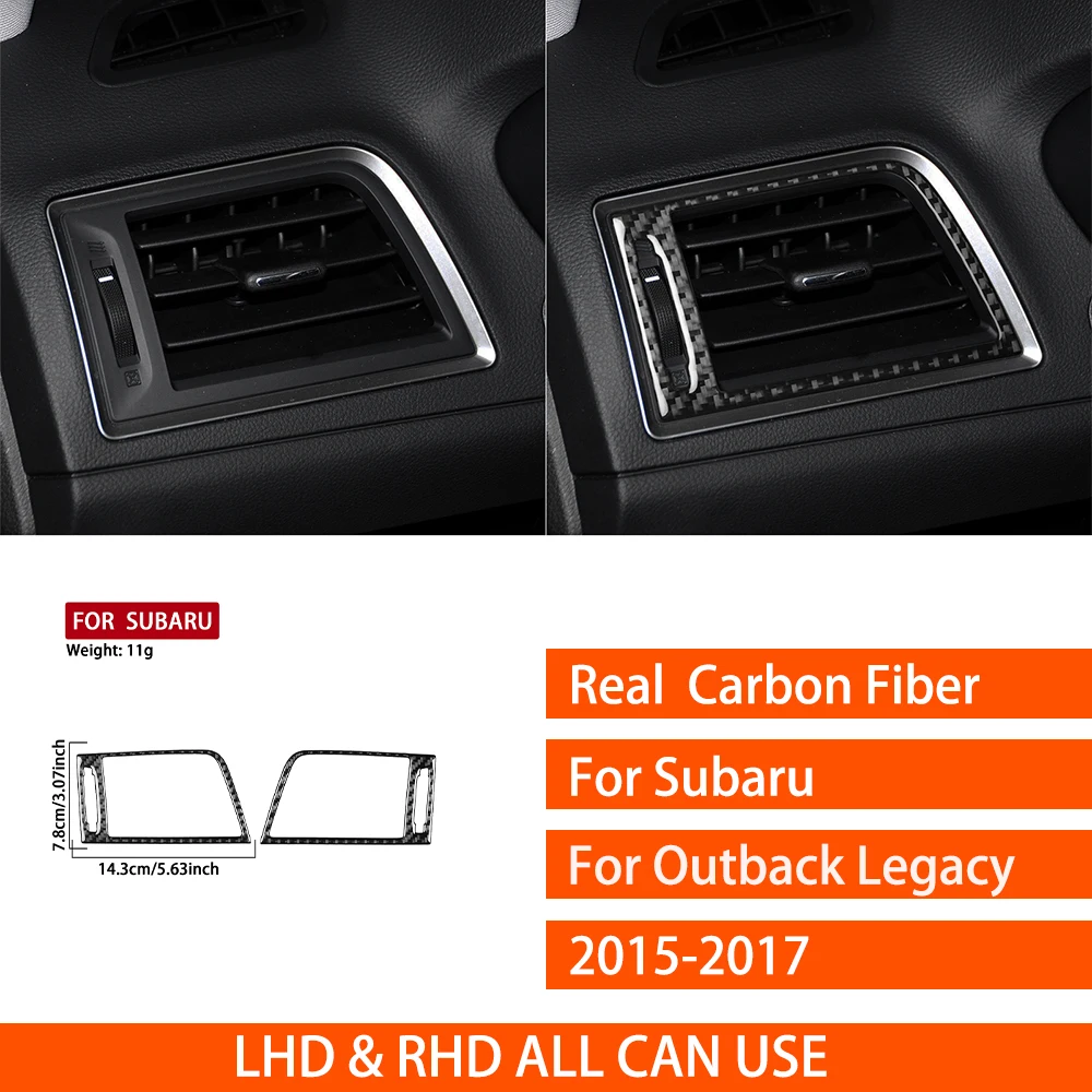 For Subaru Outback Legacy 2015-2017 Real Carbon Fiber Stickers Instrument Air Conditioning Vent Panel Car Accessories decorative