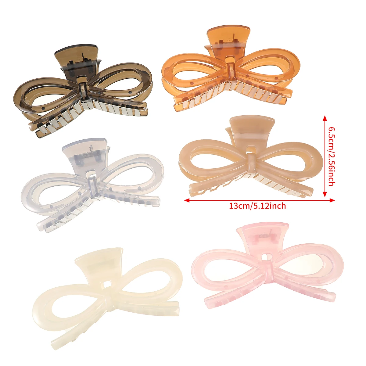 AWAYTR-Acrylic Bowknot مخلب الشعر للنساء ، مشبك ربطة العنق ، دبوس الشعر التصفيق ، إكسسوارات الشعر الكورية للفتيات