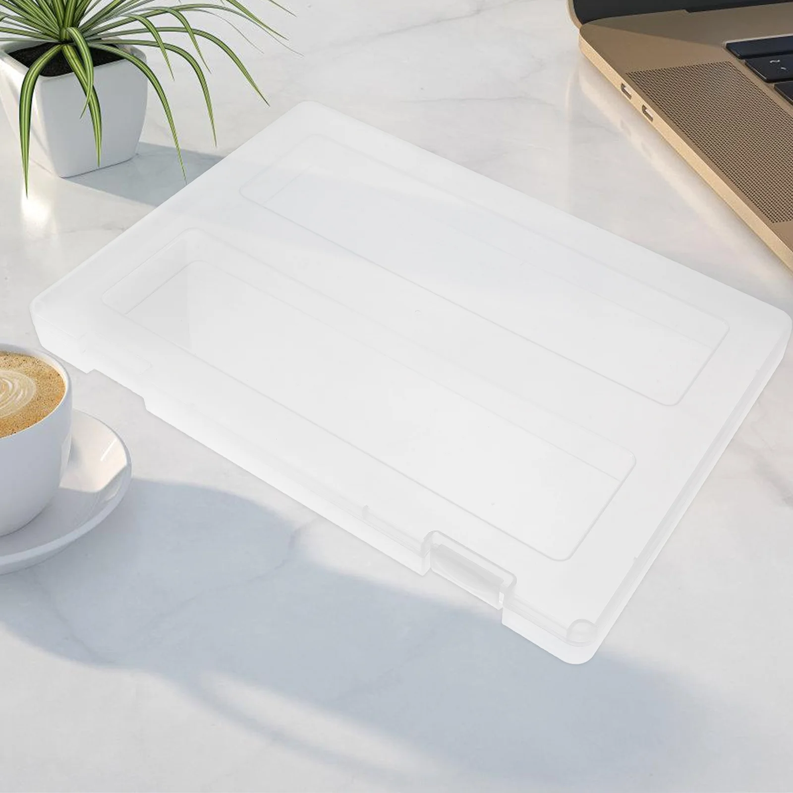 

4Pcs A4 Plastic Document Box Transparent Storage Organizer Portable File Case Office Desk Box Files A4