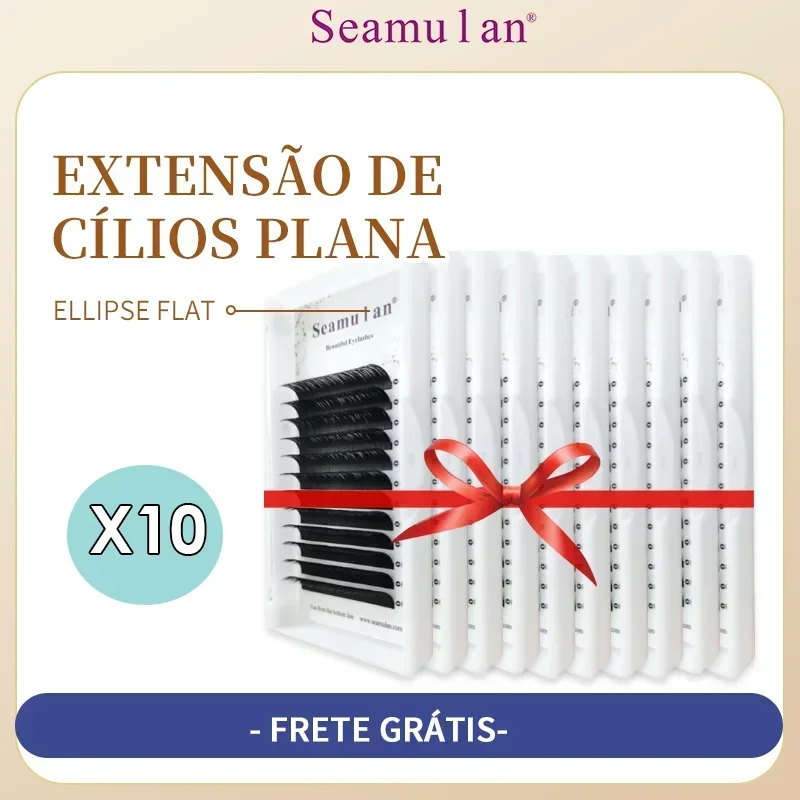 Seamulan 10 Boxes Matte Flat Ellipse Lashes Maquiagem Fretes Gratis Fake Mink Softer Cilios Supplies Ellipse Cashmere Lash