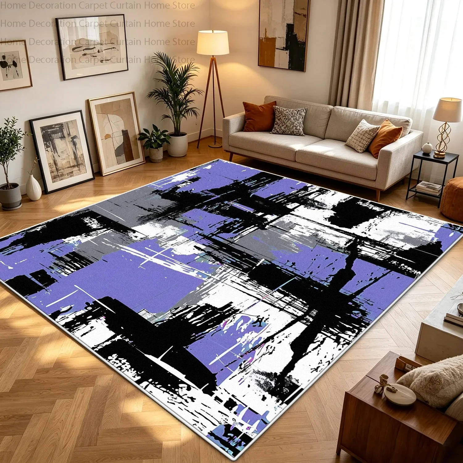 Modern Abstract Colourful Pink Black White Carpets Living Room Large Area Rugs Bedroom Non-slip Soft Floor Mats Home Decoration