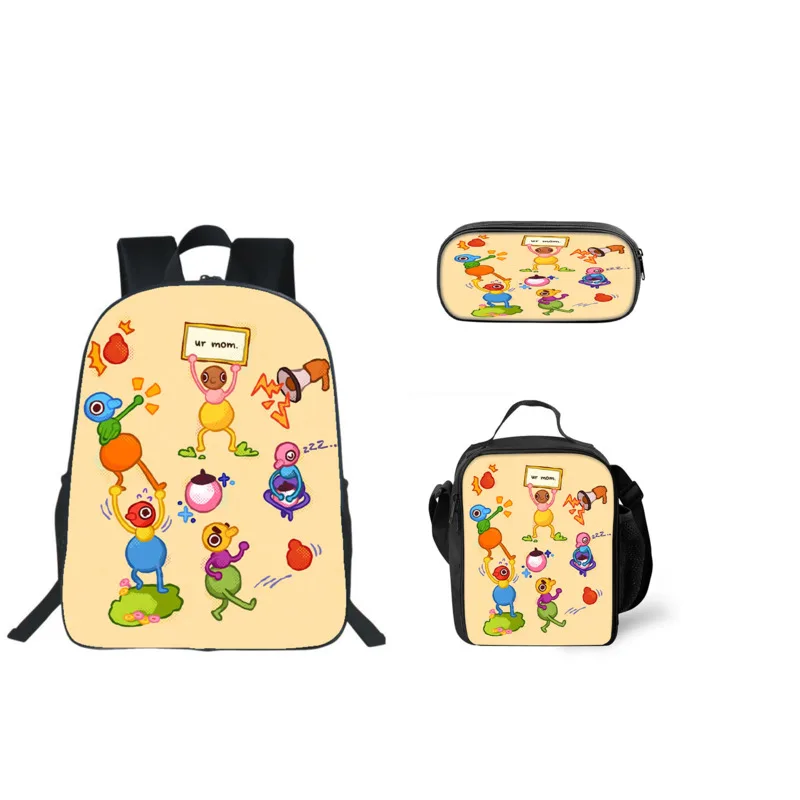 Big Walk School Backpack 3Pcs Set With Lunch Bag Pencil Case Printed Game Peripheral Birthday Travel Gift