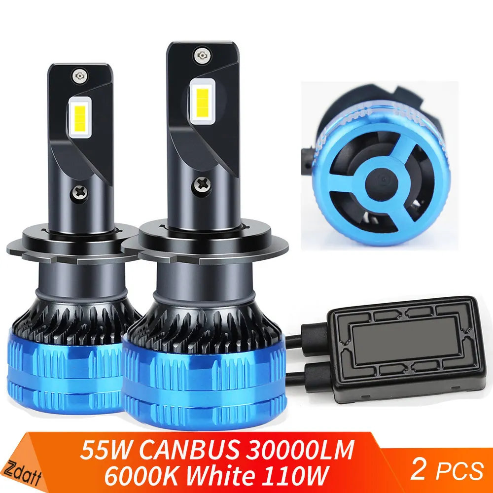 Zdatt H4 H7 LED Canbus 300000LM 110W 3570 CSP Car Headlight H1 H11 LED Bulb 9005 9006 HB3 HB4 High Quality Auto Fog Lights 6000K