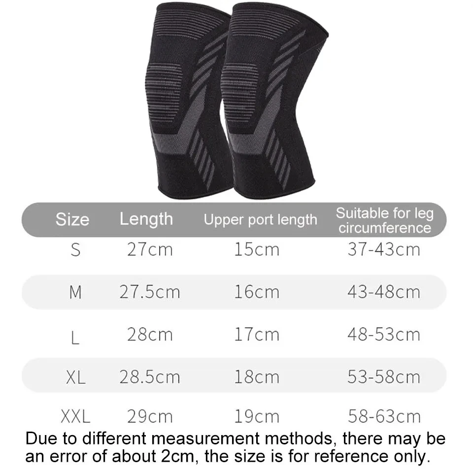 GOBYGO Sports Compression Knee Pads Breathable knit Leg Support Silicone Anti-slip Stabilizes Patella Cycling Running Basketball