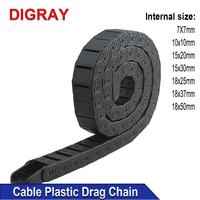 DIGRAY Cable Chain 7*7 10*10 15*20 15*30mm 18*50mm 1M Non-opening Semi-enclosed Plastic Drag Chain Drive Drag Chain Machine