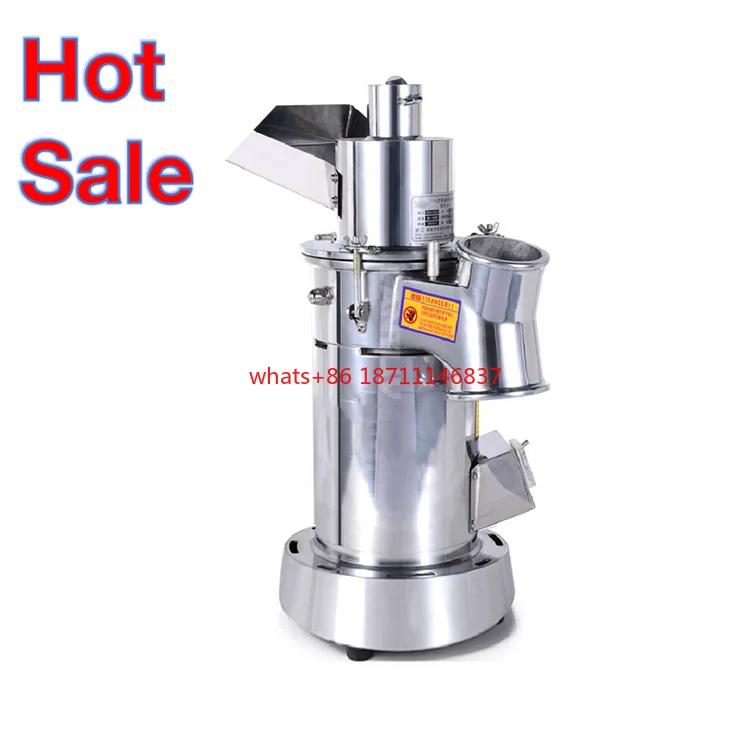 Small Food Hammer Continuous Mill Herb Grinder Pulverizer Vertical Type Stagewise Grain Spice Mill Pulverizer 6 Hammers 3000W