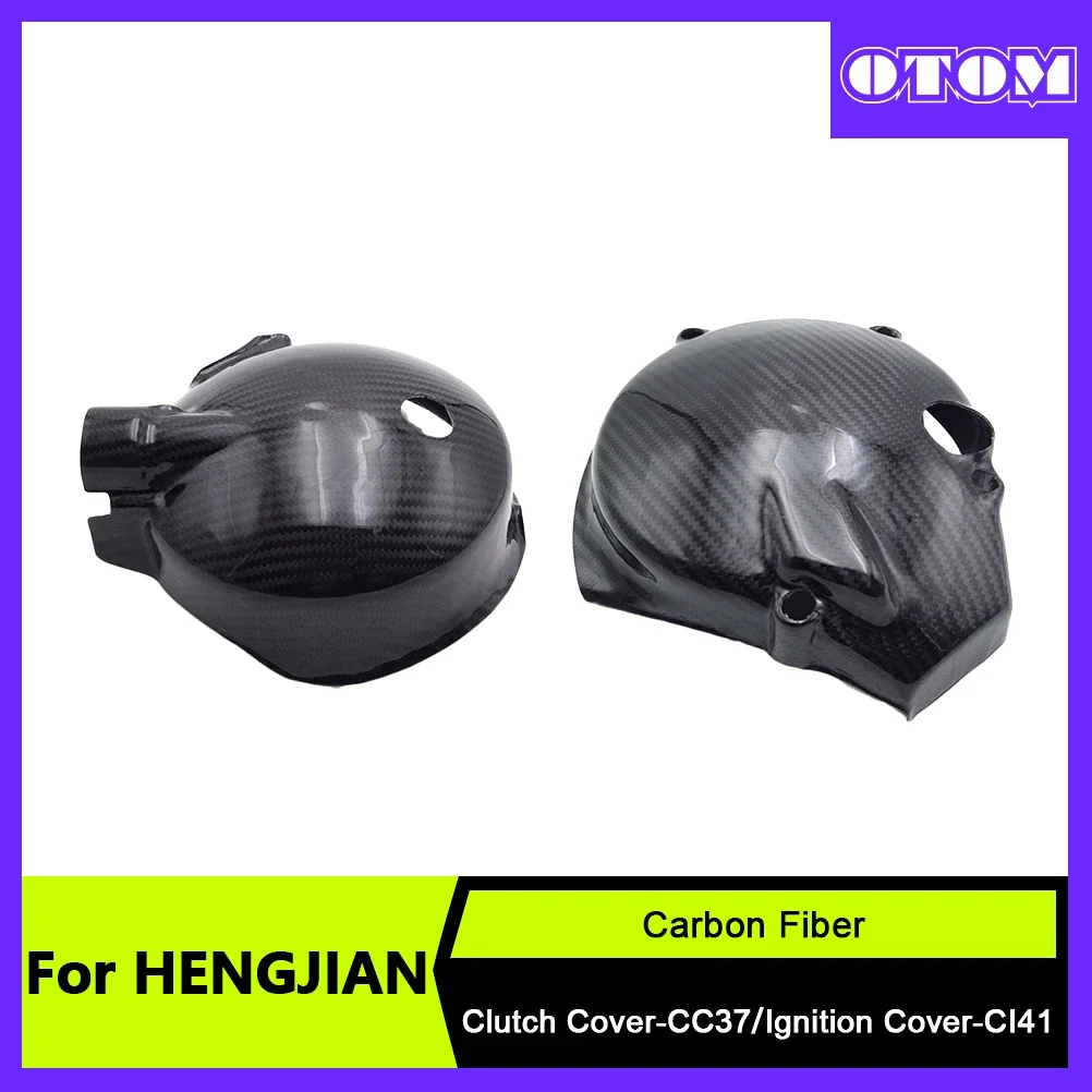 

Motorcycle Engine Carbon Fiber Clutch Cover Ignition Cover Magnetic Motor Stator Guard Protector Lid For HENGJIAN HJ250H-1 MT250