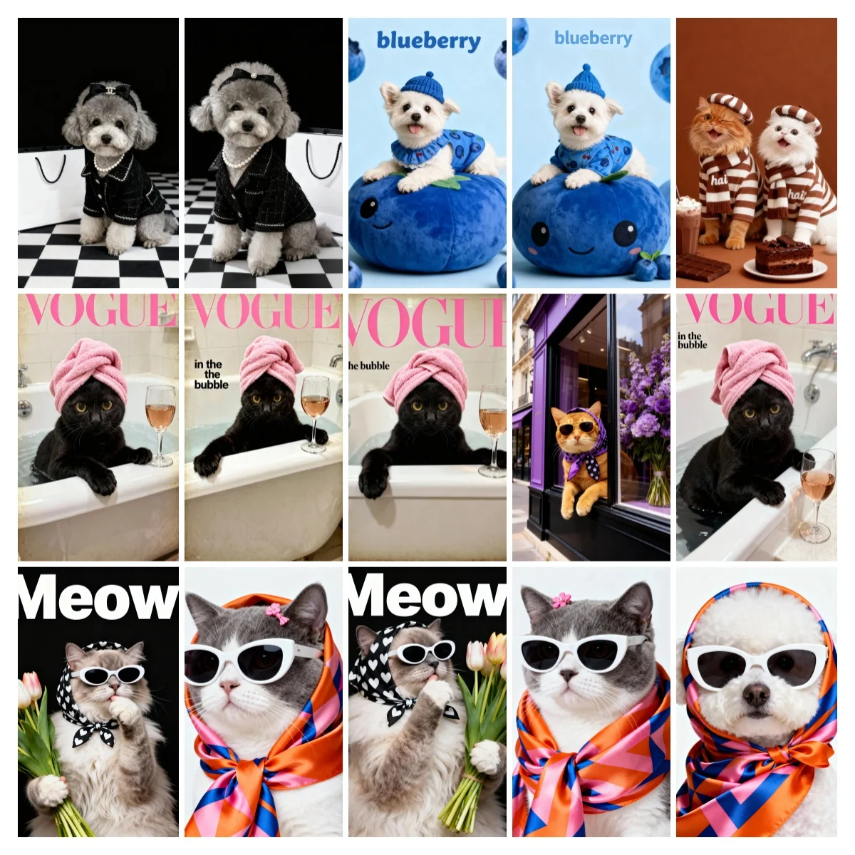 

3D Cute Pet Door Sticker Self Adhesive Removable Fashion Cat Dog Door Wrap Peel and Stick Full Door Cover Decal for Home Decor