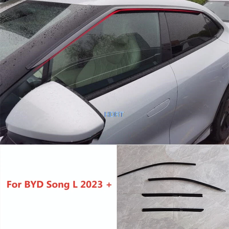 

Car Styling Side Window Deflector Weather Shield Visor Sun Rain Eyebrow Shelter Cover Exterior Accessories For BYD Song L 2023 +