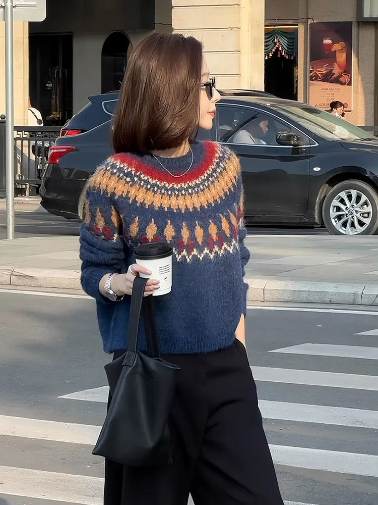 

Retro Knitted Thiened Long Sve Sweater Women's Inner Wear Comfortable Soft Unique Design High Quali Commute Sle Wint...
