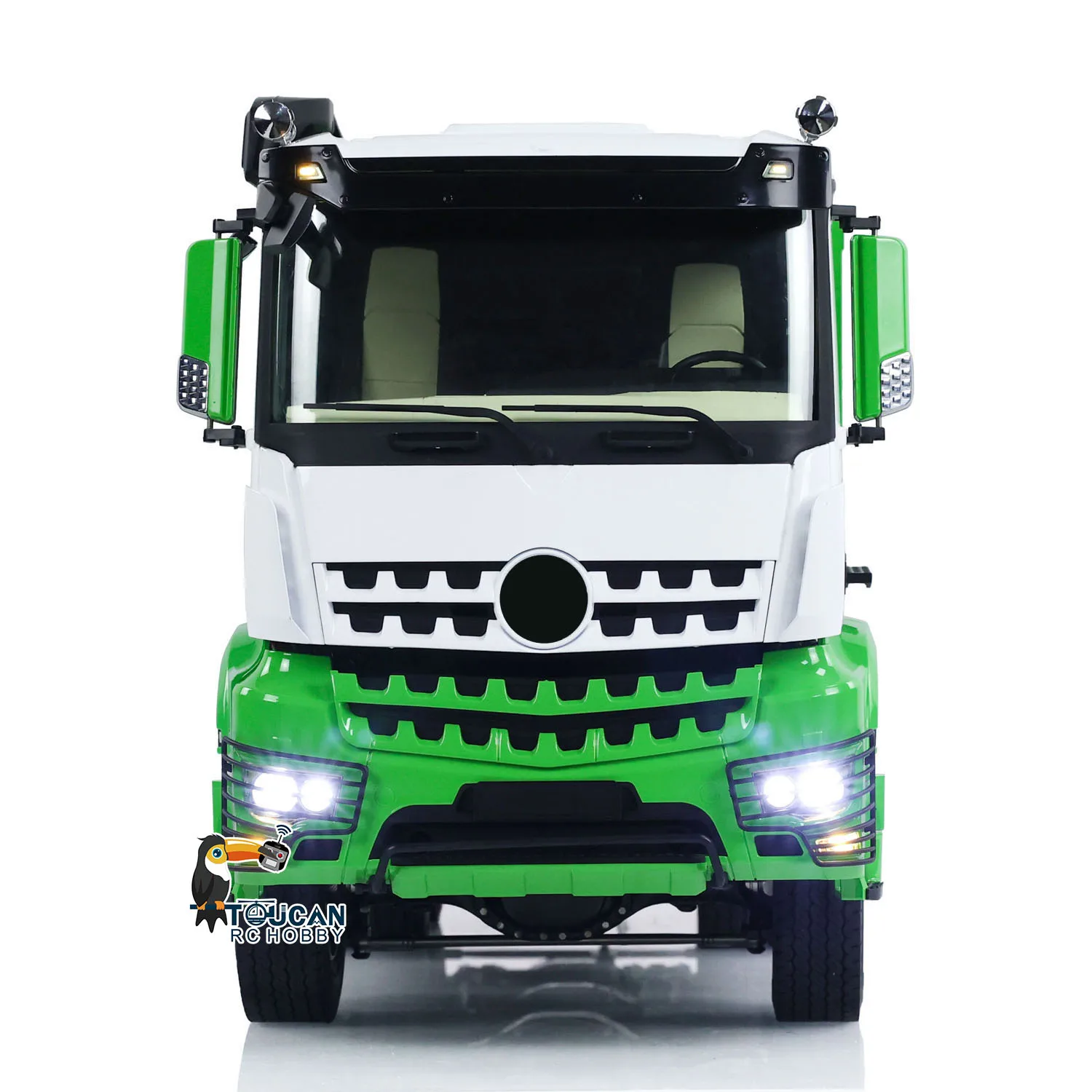 In Stock 8x8 1/14 Hydraulic RC Full Dump Truck Green Metal Roll On Off Tipper Car Model Sound Light System Remoted Toy Model