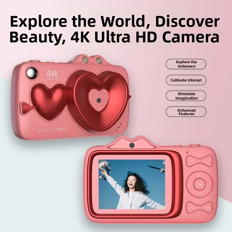 

1 шт., цифровая камера 4K, Wi-Fi, 18-кратный зум, 64 МП, откидной экран, передняя и задняя двойная камера, селфи и яркие пейзажи с легкостью