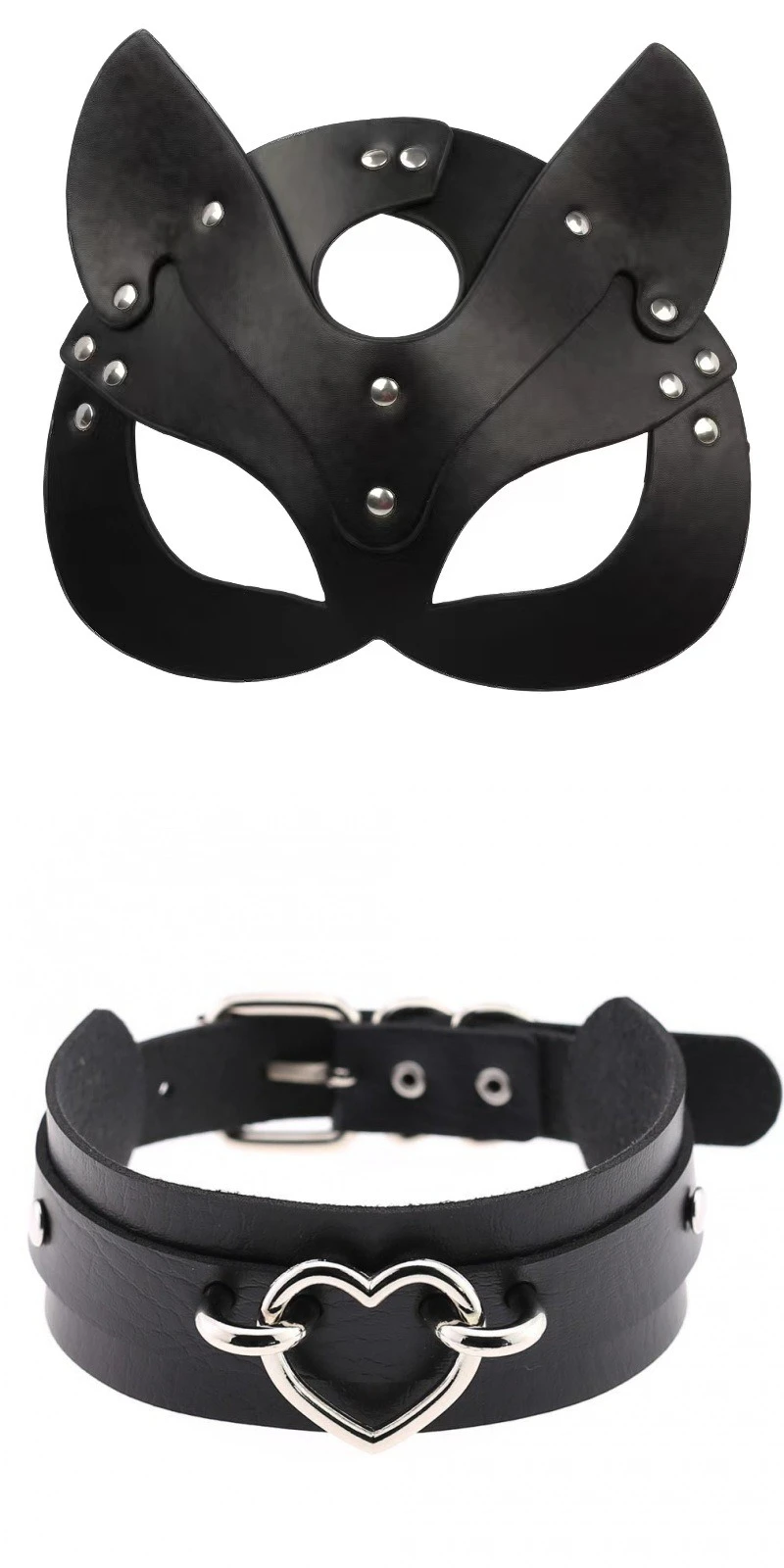 مجوهرات ثقافة فرعية قلادة روك بانك، قناع برشام طوق للنساء حزام الرقبة المختنق سلسلة عنق سلسلة الترقوة