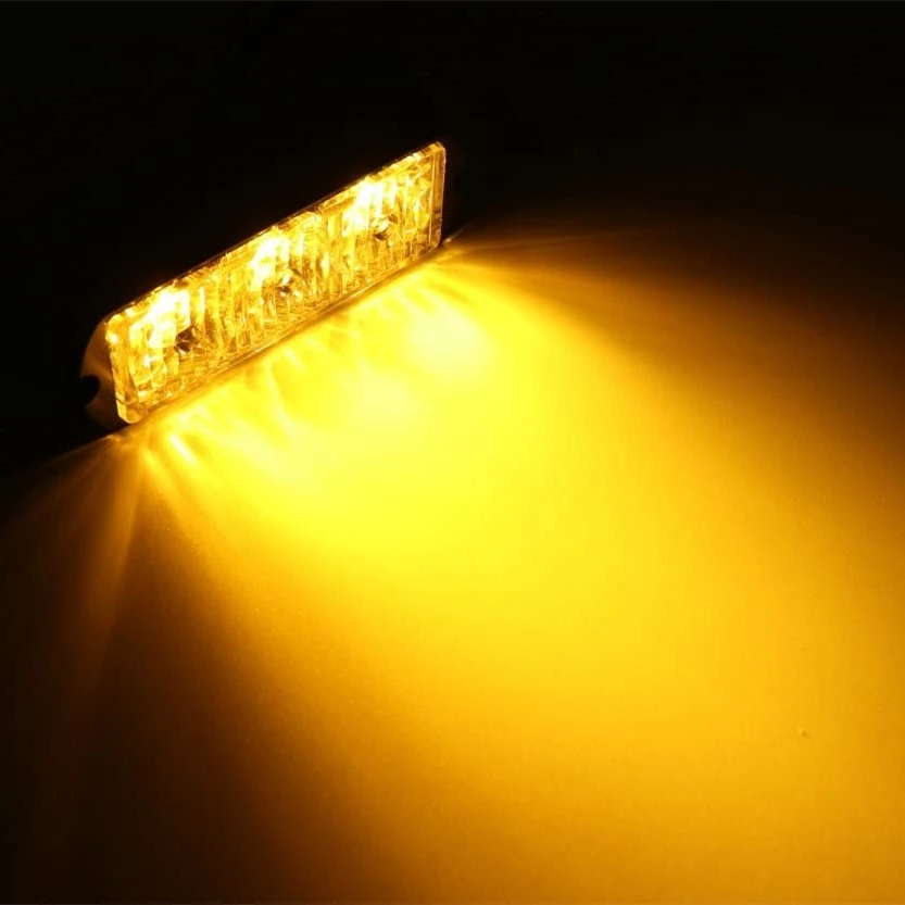 3 led luz estroboscópica do carro à prova dwaterproof água led farol de emergência luzes flash polícia cuidado lâmpada advertência 12 modo piscando