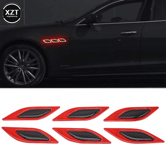6 sztuk 3D Car Styling odblaskowe paski zderzaka z włókna węglowego taśma ostrzegawcza bezpieczeństwa bezpieczne naklejki odblaskowe akcesoria zewnętrzne samochodu