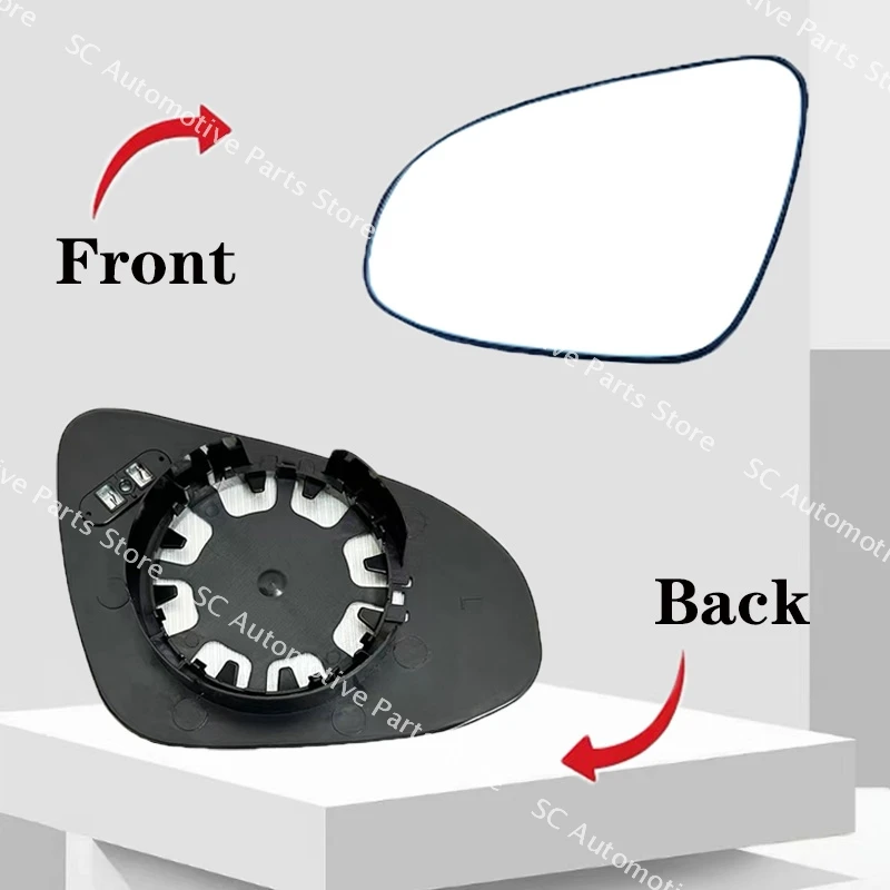 토요타 야리스 2012-2019 자동차 액세서리 문짝, 외부 백미러, 사이드 미러 반사 유리 렌즈, 가열 오른쪽