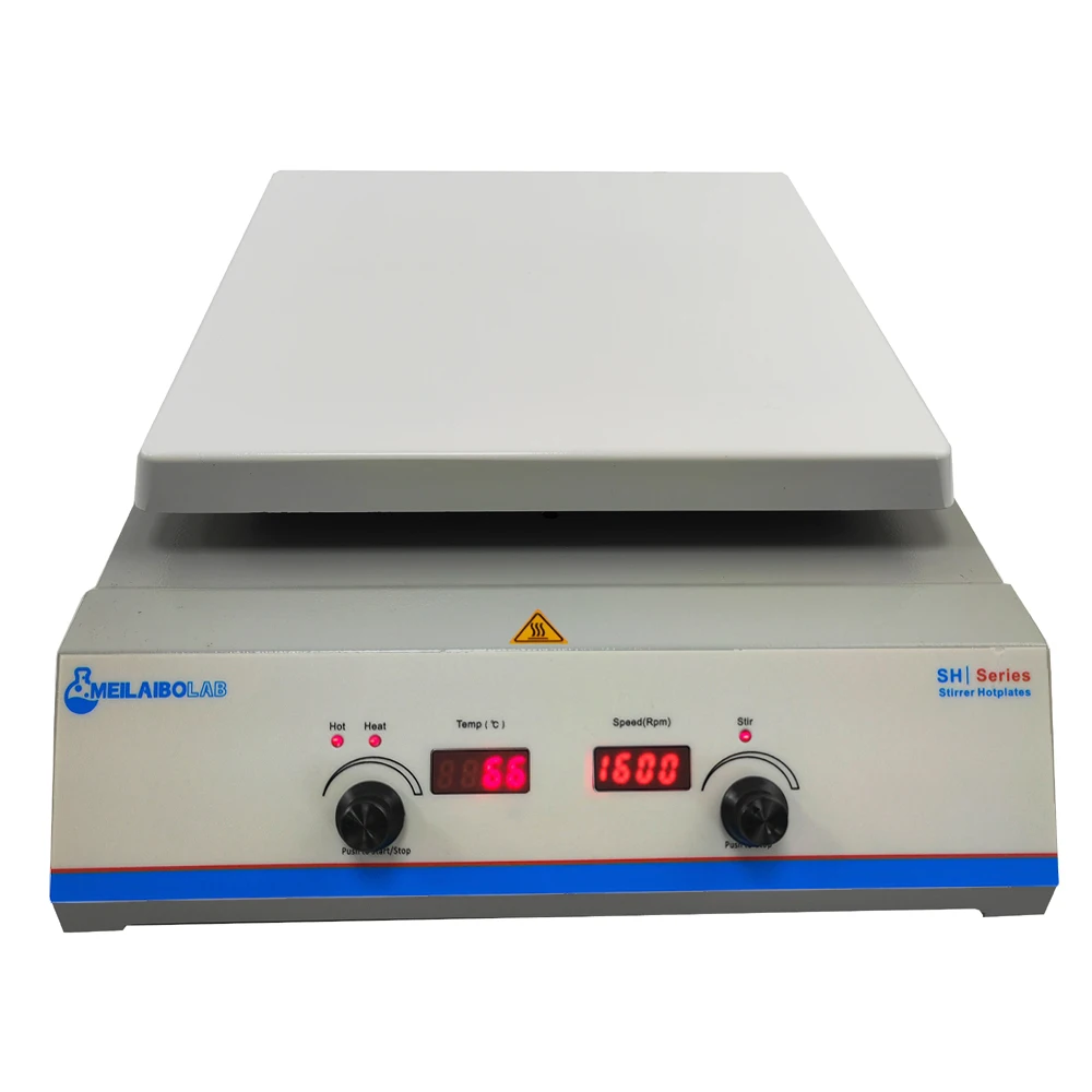 400℃/752°F 10 Inch(254*254mm) Magnetic Stirrer Hot Plate with Timer Max 20L Stirring Capacity 160-1600RPM 110V-220V