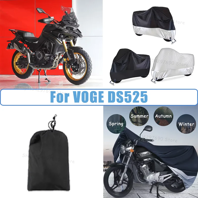 210D Oxford Motorcycle Cover Waterproof All Season UV Protection For VOGE DS525 Anti-Tear Windproof Motorbike Cover