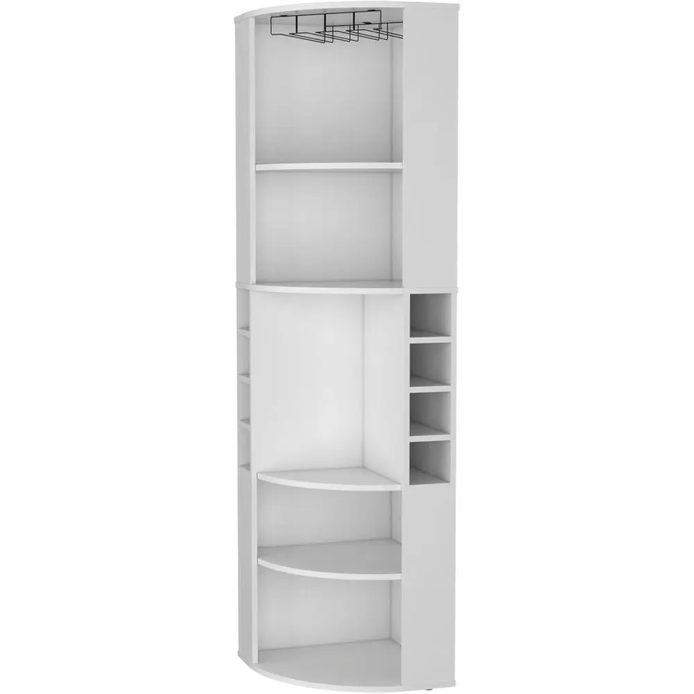 

Белый 5-ярусный барный шкаф с подставкой для стаканов и держателем для 8 бутылок вина