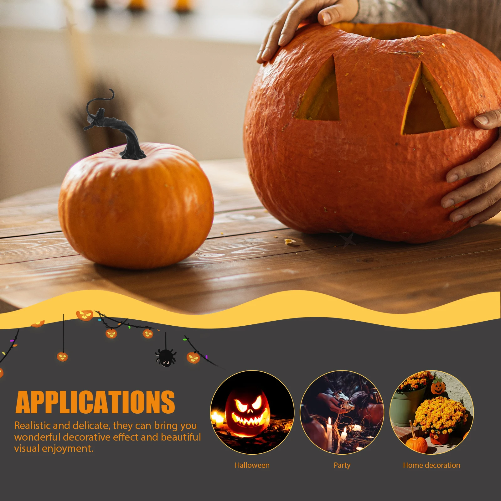

30 Pcs Pumpkin Handle Accessories Festival DIY Craft Decorations Halloween Accessory Crafts Making