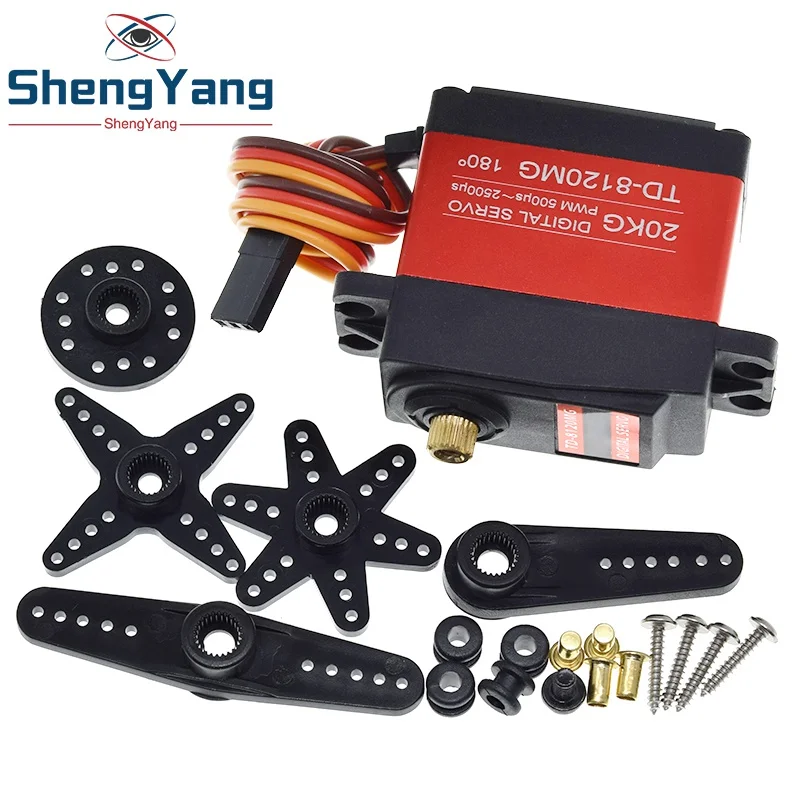 TZT TD-8120MG مقاوم للماء ميتال جير أجهزة رقمية مع 20 كجم عزم دوران عالي 180 زاوية لسيارة التحكم عن بعد RC نموذج السيارة