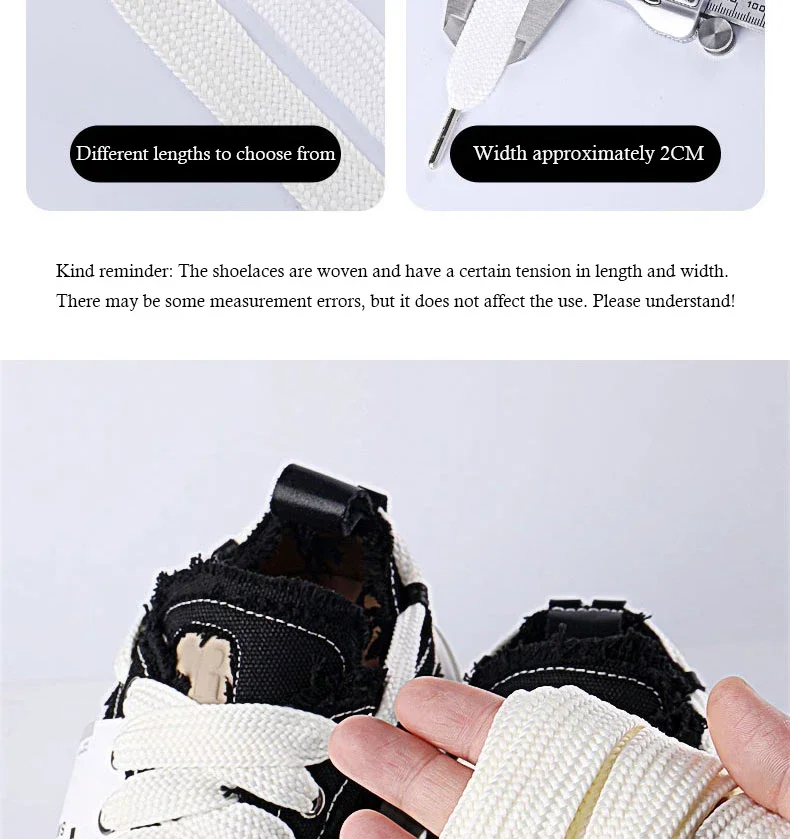 2 cm Breite, klassische Schnürsenkel, lässige Teenis-Schnürsenkel, flache Schnürsenkel für Sneakers, Länge 130 cm, PVC/Metallkopf-Schuhzubehör – Detail 8