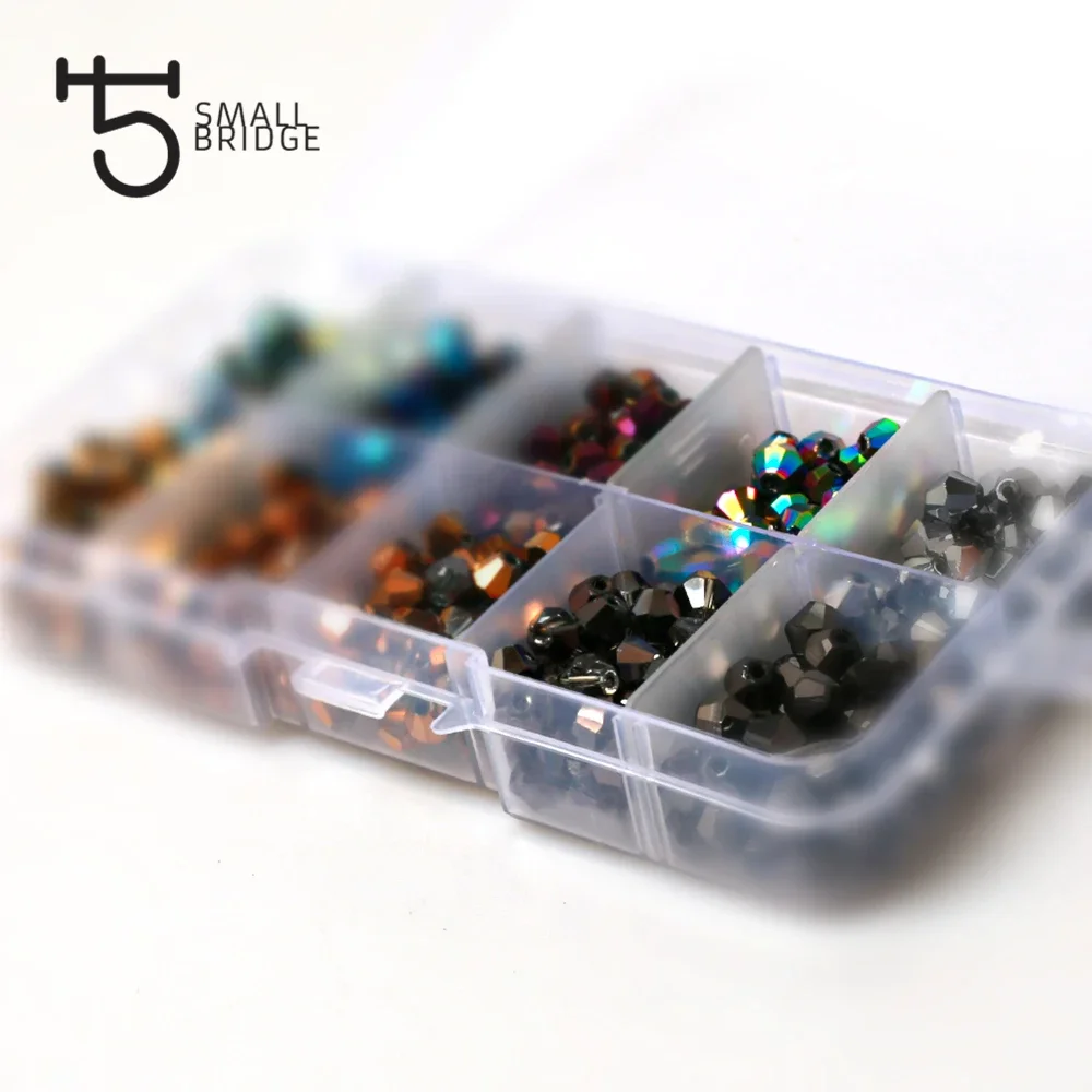 3 4 6mm Czech Crystal Bicone Beads kit for making jewelry material for jewelry Mix Metal color Loose Spacer Beads wholesale