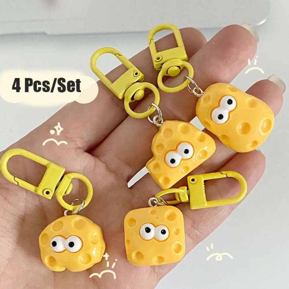 5/6/8Pcs Simulated Food Bread Bear Keychain Cartoon Dog Resin Bread Puppy Pendant Cute Garlic Creative Cat Bag Hanging Couple