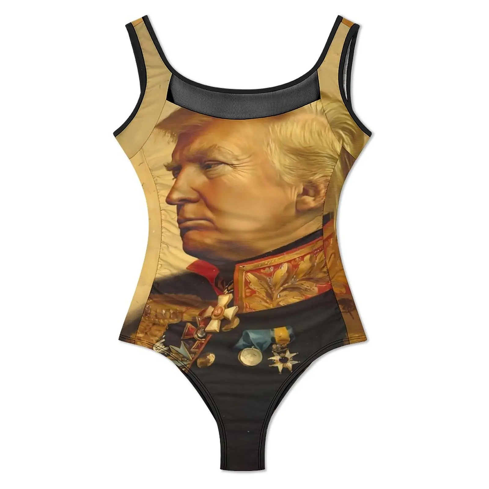 Cool Donald Trump Swimsuit Swimwear One-Piece Holiday Pool Graphic Swimsuits Mesh Bathing Suits Female Push Up Sexy Beachwear