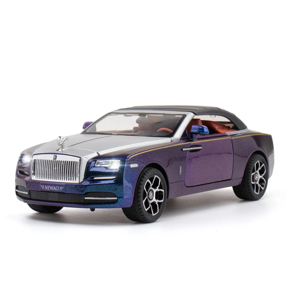 1:24 Dawn Convertible Pull Back Belt Sound and Light Model Ornament Toy Gift Diecast Alloy Car Model Collectible