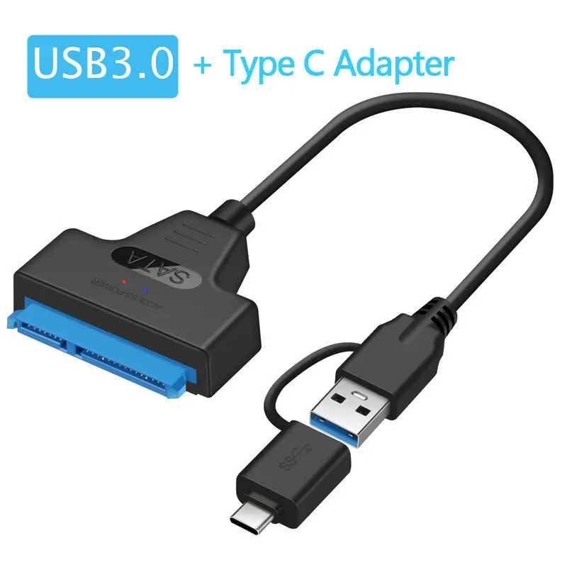 SATA to USB 3.0 / 2.0 Cable for 2.5 Inch External HDD SSD Hard Drive SATA 3 22 Pin Adapter USB 3.0 to Sata III Cord  Up to 6 Gbp