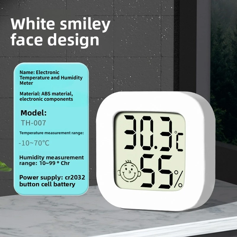Pengukur Suhu dan Kelembapan Dalam Ruangan Elektronik, Termometer Rumah Presisi Tinggi, Dipasang di Dinding dengan Tampilan Kering dan Basah