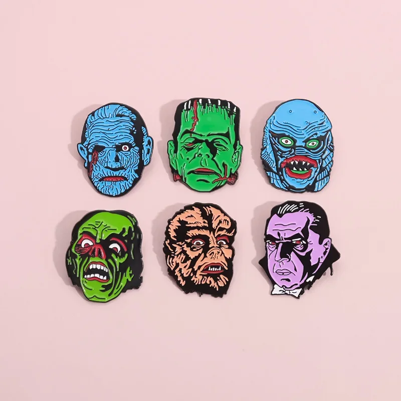 Character Avatar Brooch Cartoon Horror Metal Badge Small Gifts Wholesale Decorative Brooches Cap Pins for Backpacks Backpack Pin