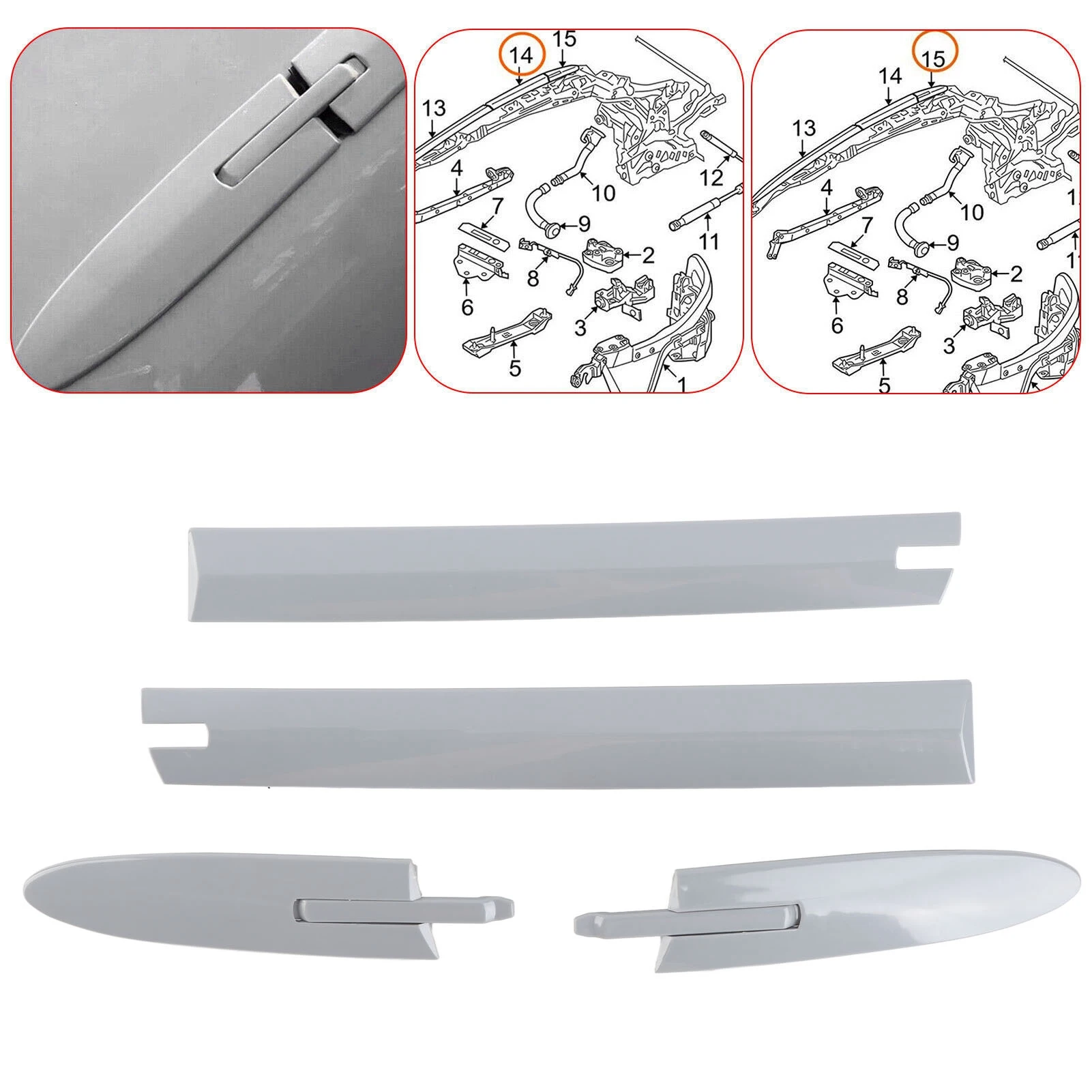 4PCS Convertible Roof Top Hinge Cover 54377184037 Roof Trim Convertible Roof Molding for BMW E93 335i M3 M4 F83 54377187747